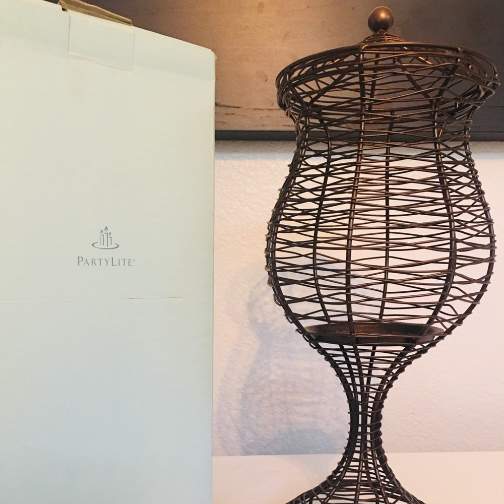 Partylite Apothecary Bronze Pillar Candle Holder